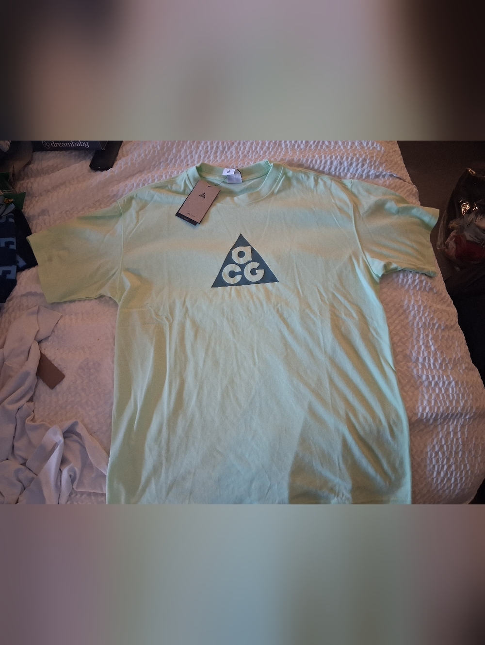 Nike ACG Short Sleeve Tee in Light Green with Black Logo